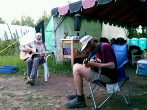 Jerrard and Jonas jamming before dinner