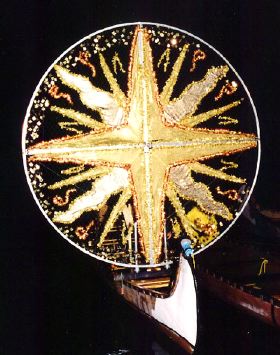 The Sun Disk (detail) on canoe